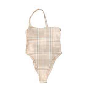 Stone fox orange and white one shoulder one piece